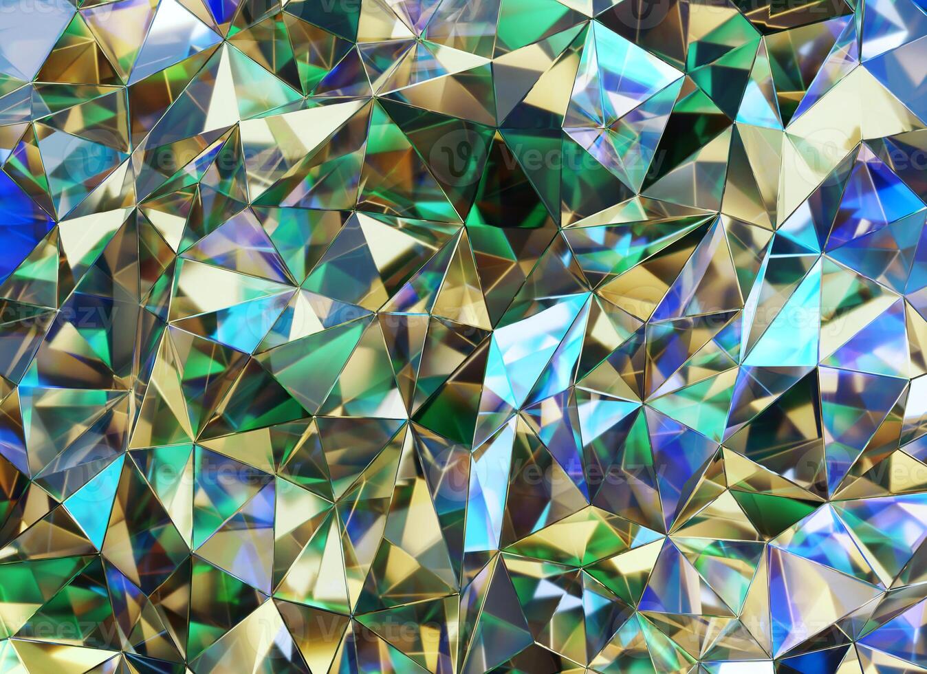 Luxury Colorful Crystal Texture Reflection Close Up Background 3D rendering photo