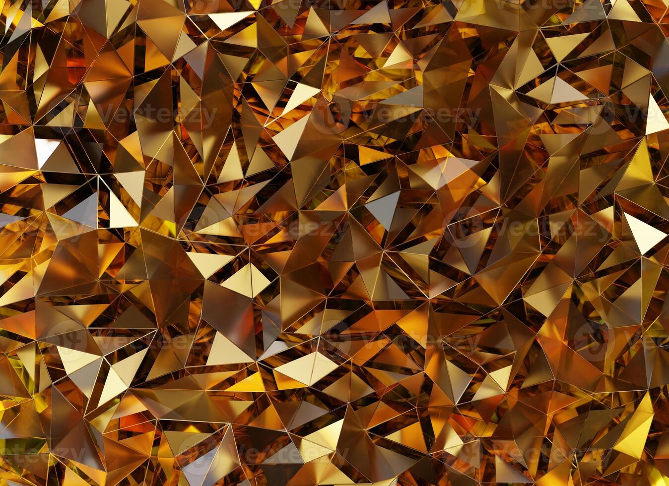 Abstract Realistic Gold Crystal Texture Reflection Close Up Background 3D rendering photo