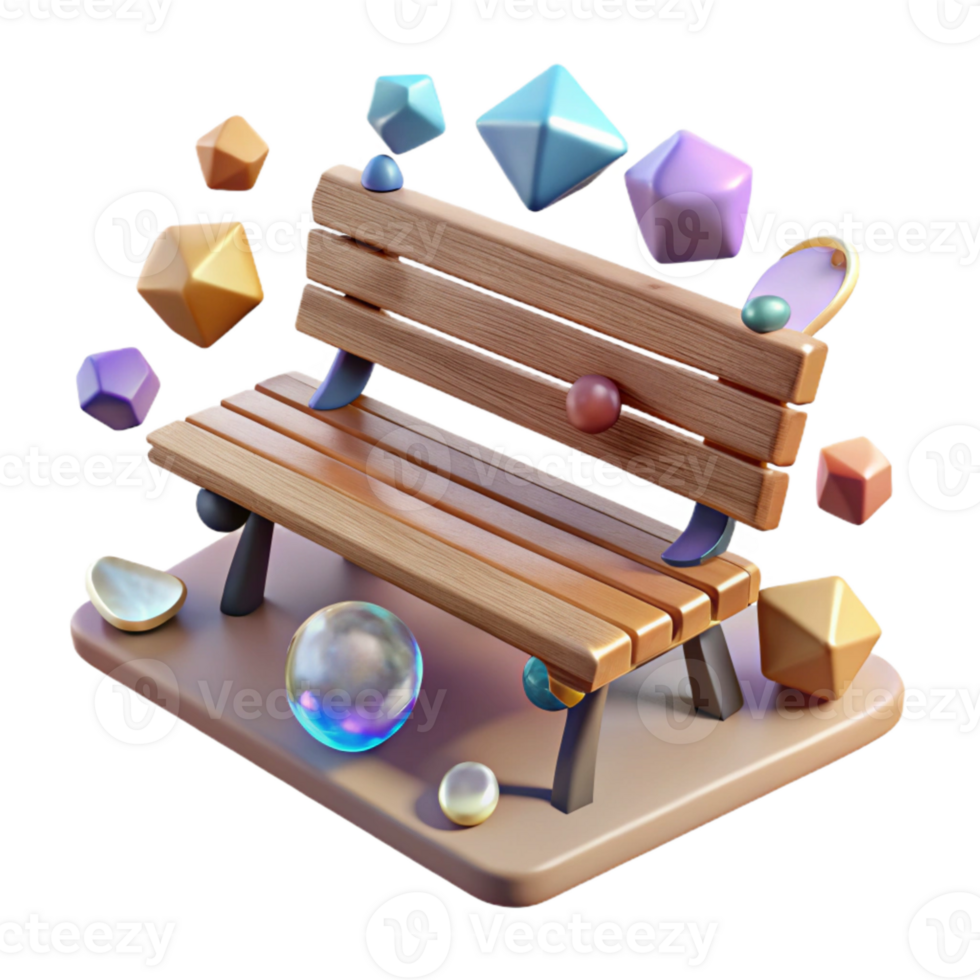 beautiful rustic Park Bench Top View Empty Seat Cutout for Map Design png