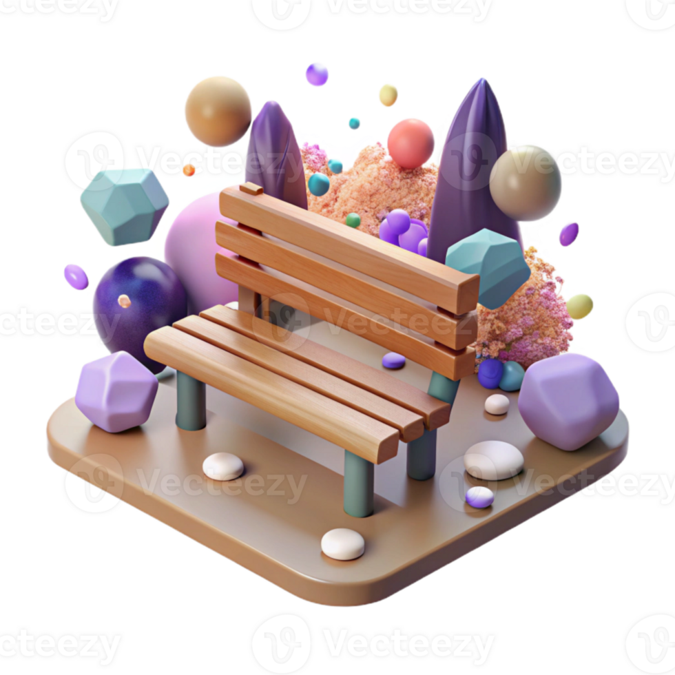 wonderful classic Park Bench Top View Empty Seat Cutout for Map Design high quality png