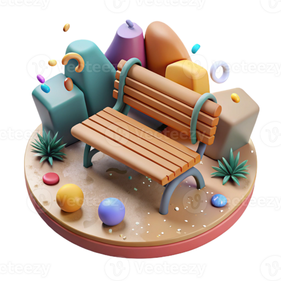 magnificent rustic Park Bench Top View Empty Seat Cutout for Map Design authentic png