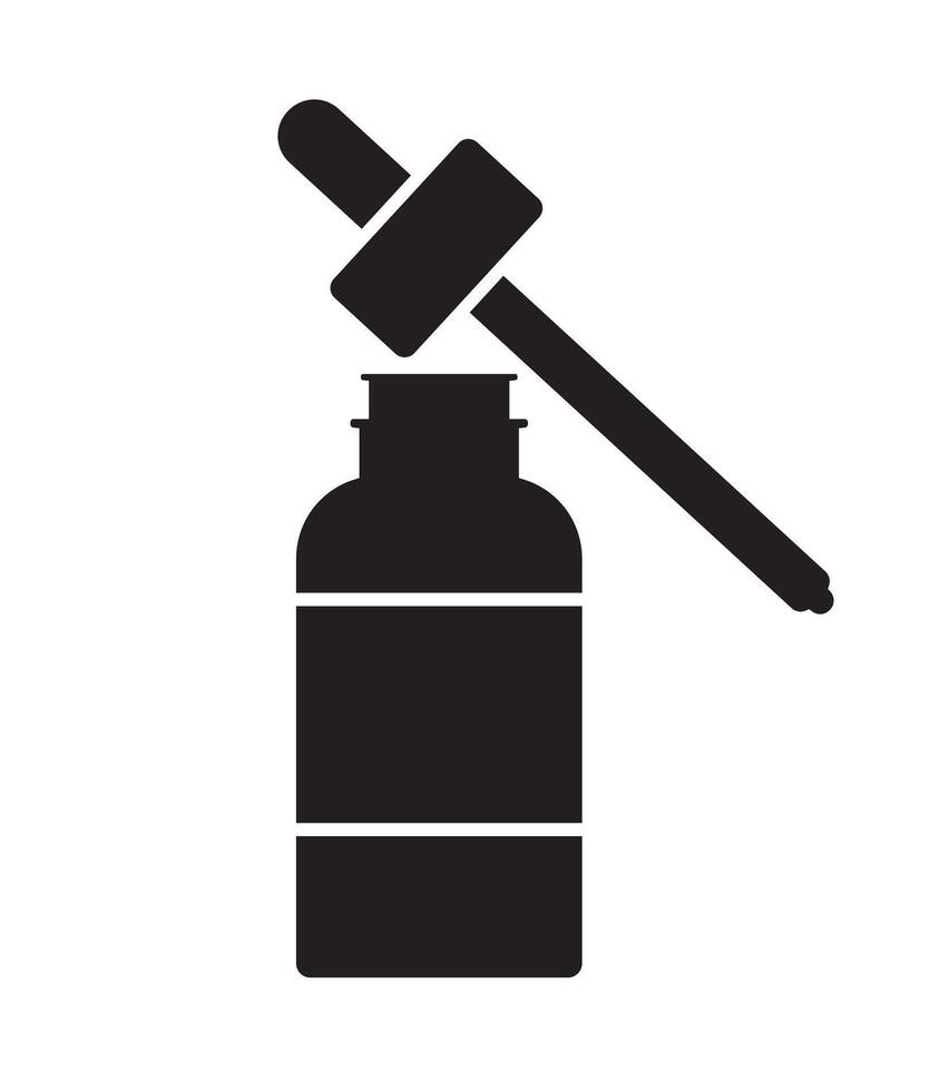 Flat cartoon open oil essence bottle vector