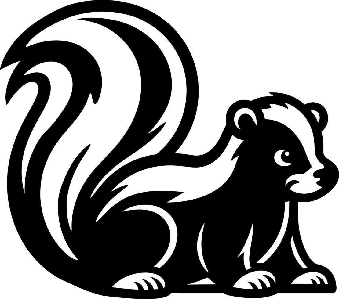 Cute Skunk Silhouette with Bushy Tail vector