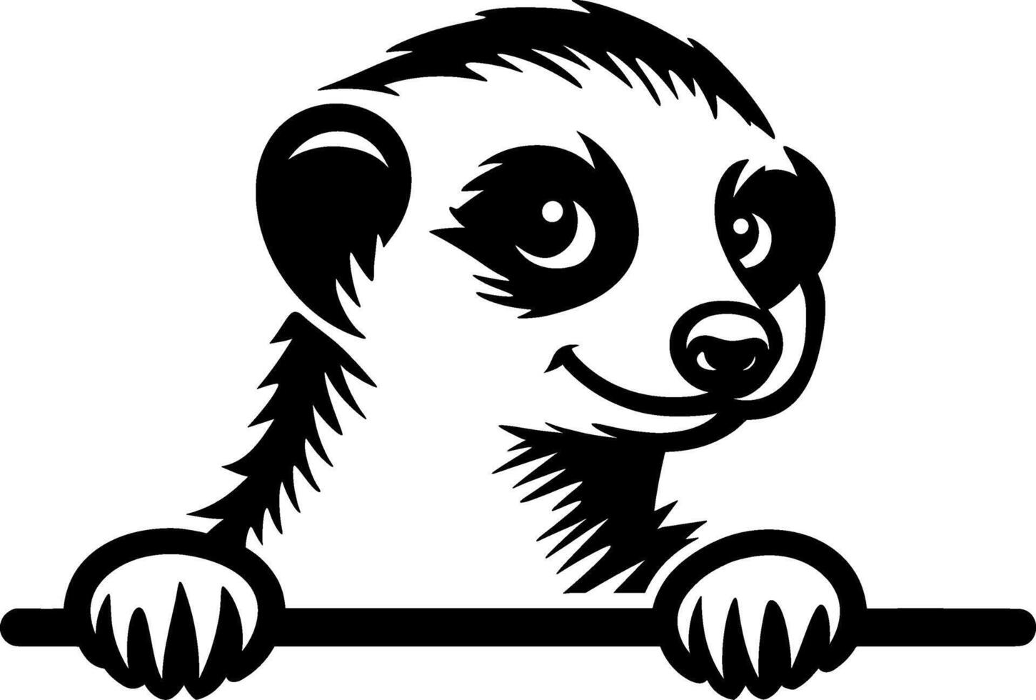 Meerkat Peeking Clipart Silhouette vector