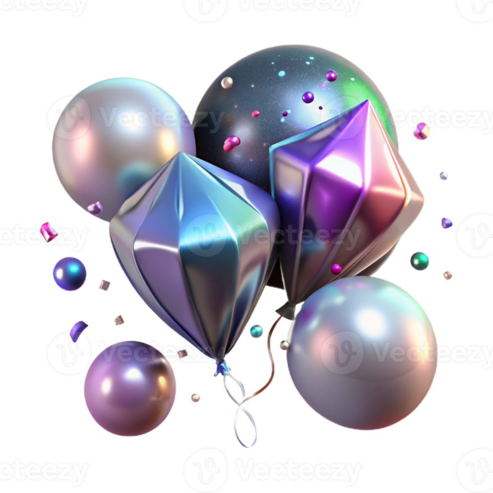 beautiful modern Party Balloons Geometric Pattern Cutout for Modern Design high resolution png