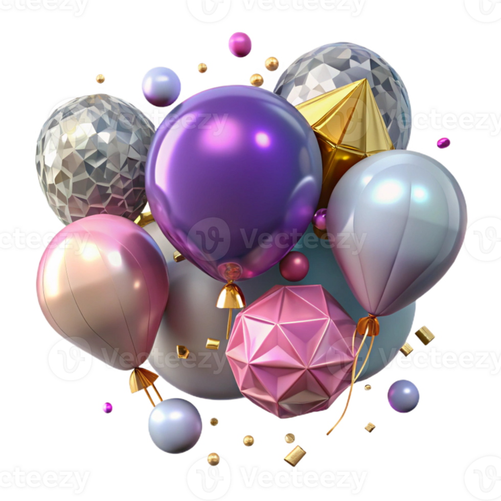 impressive rustic Party Balloons Far Away View Isolated for Distance Shot genuine png