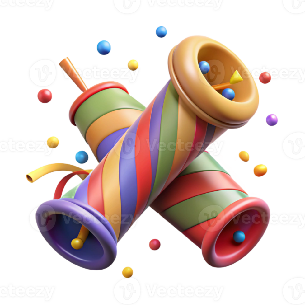 serene vintage Party Blowers Isolated Rolled Up for Festive Noise exclusive png