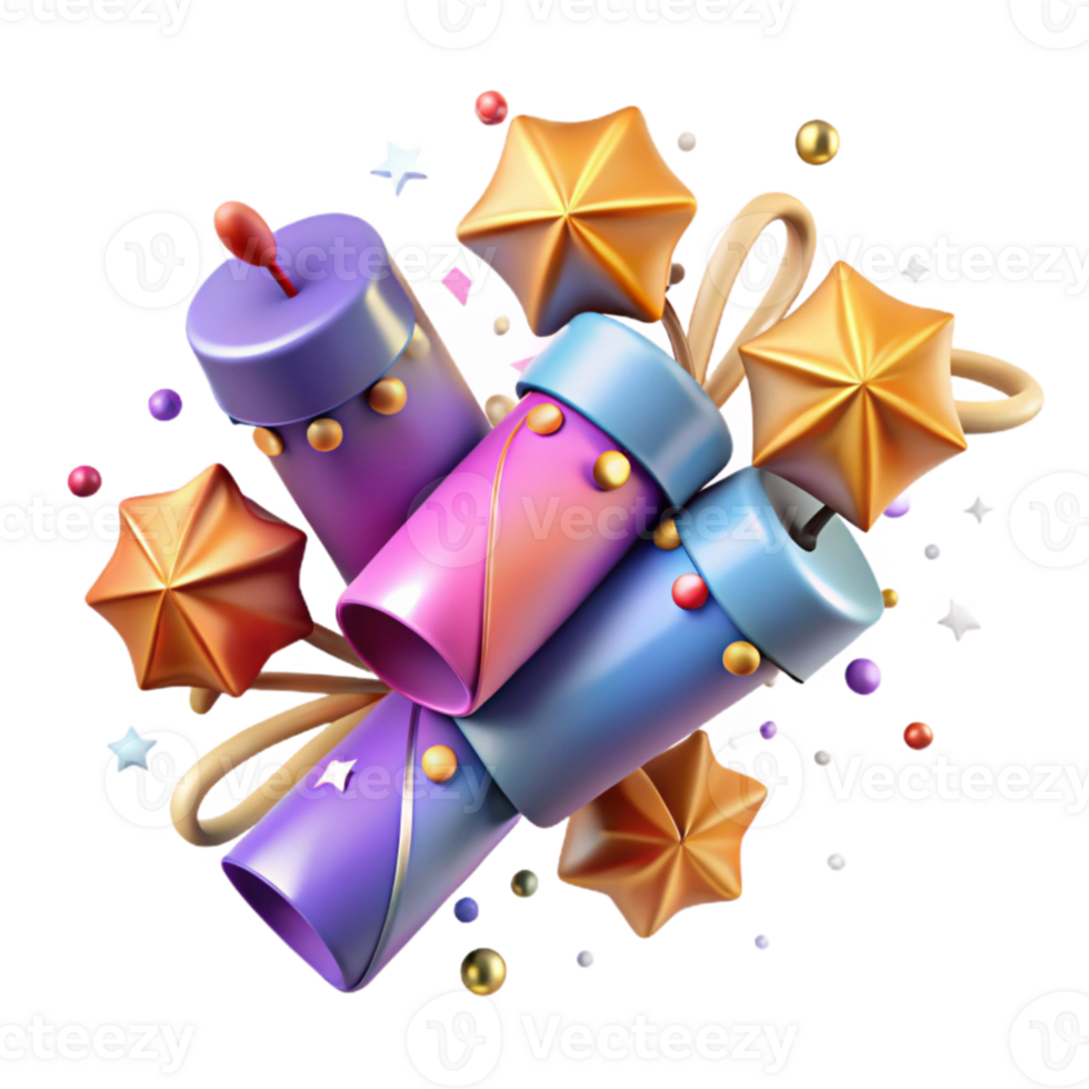 serene traditional Party Crackers Isolated for Celebration Festivities exclusive png