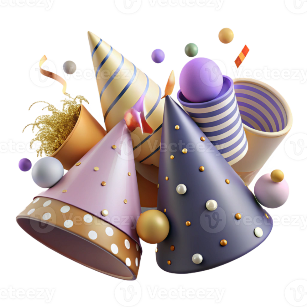 extraordinary vintage Party Hats Collection Isolated for Birthday Parties high quality png