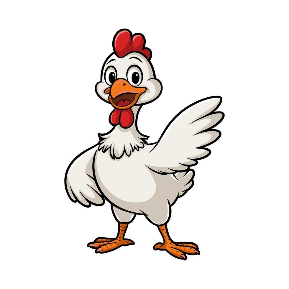 Cartoon Chicken Character Illustration vector