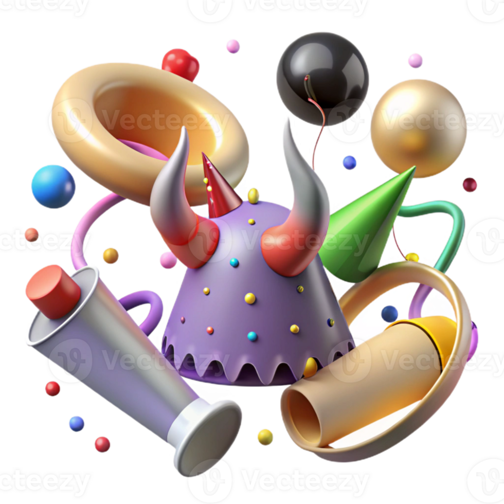 extraordinary traditional Party Supplies Horns Hats Noisemakers Cutout premium png