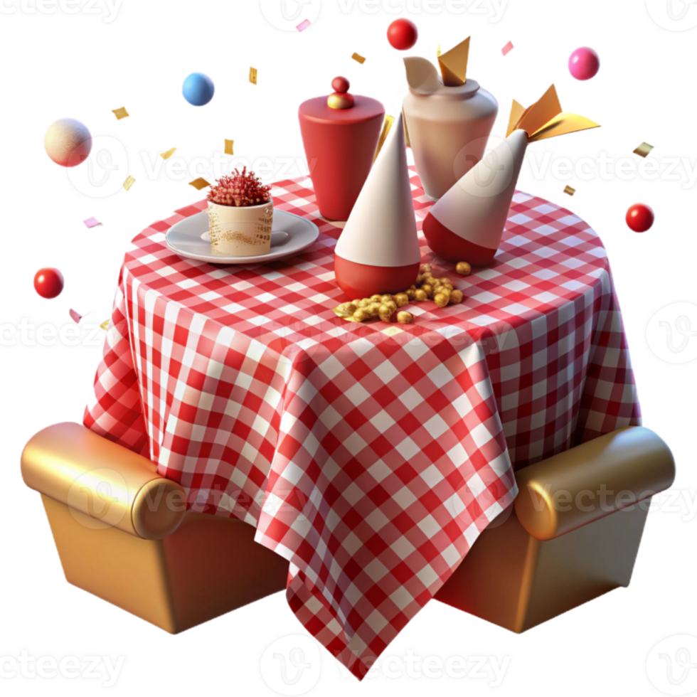 elegant modern Party Tablecloth Checkered Pattern Red White Cutout original png