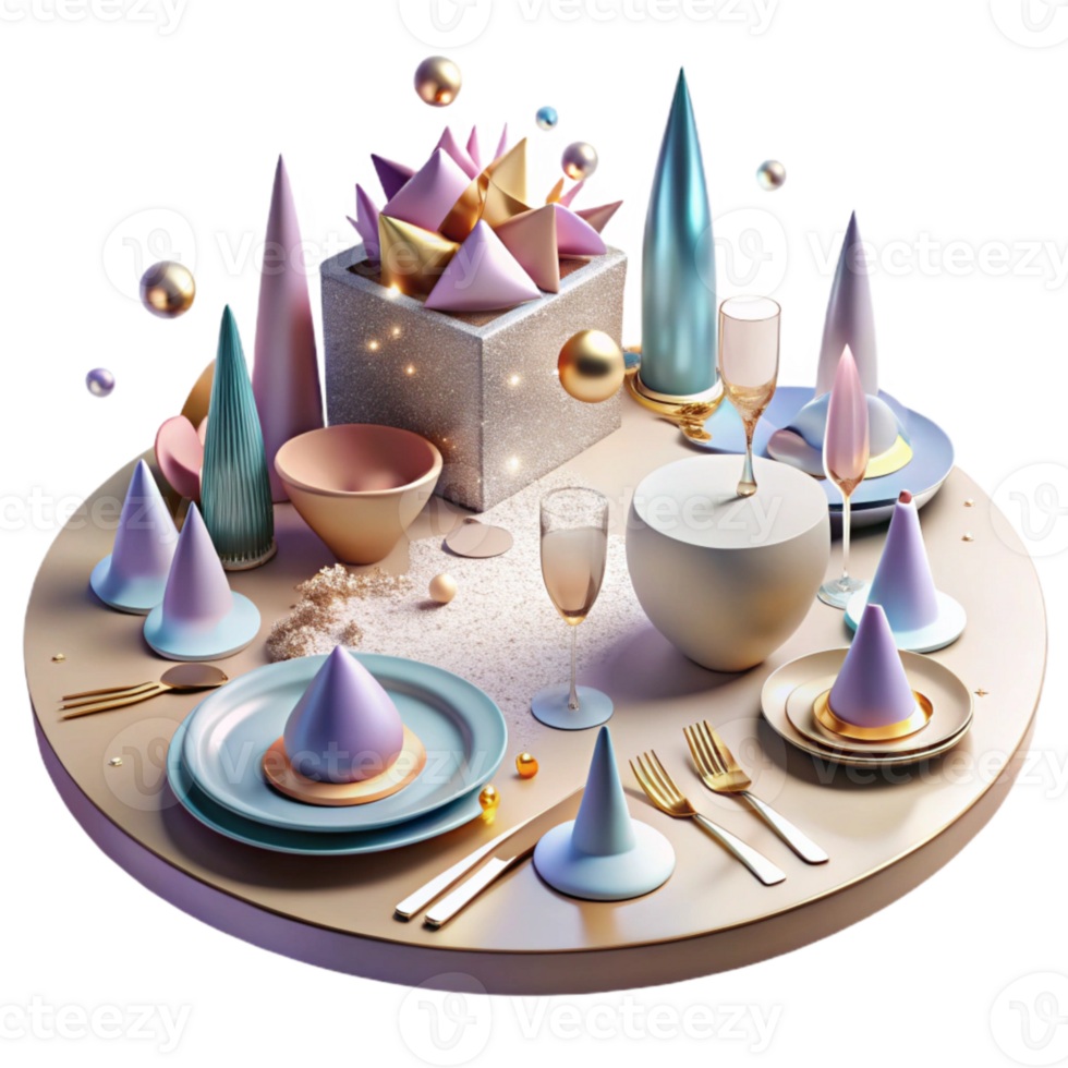 extraordinary artistic Party Table Setting Plates Cutlery Cutout genuine png