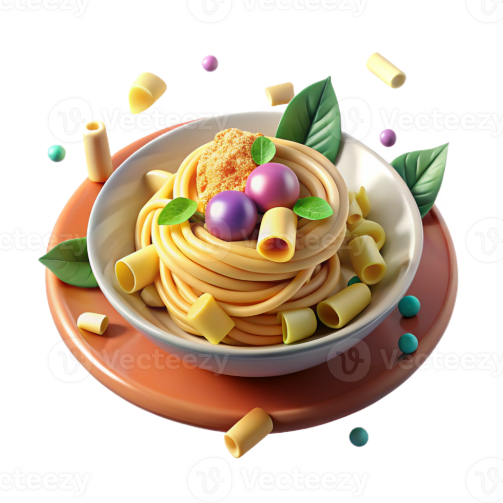 serene modern Pasta Dish with Basil Cutout for Italian Restaurant Menu exclusive png