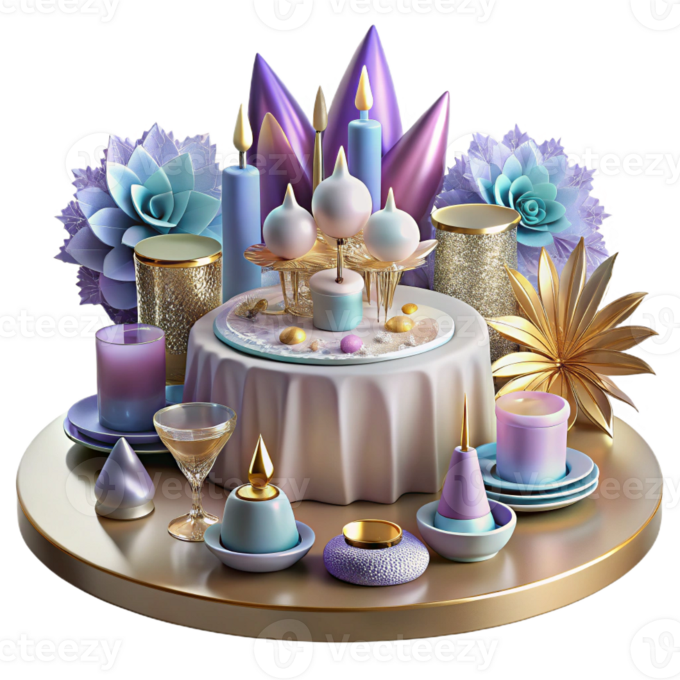 elegant contemporary Party Table Decorations Isolated Centerpieces and Flowers high quality png