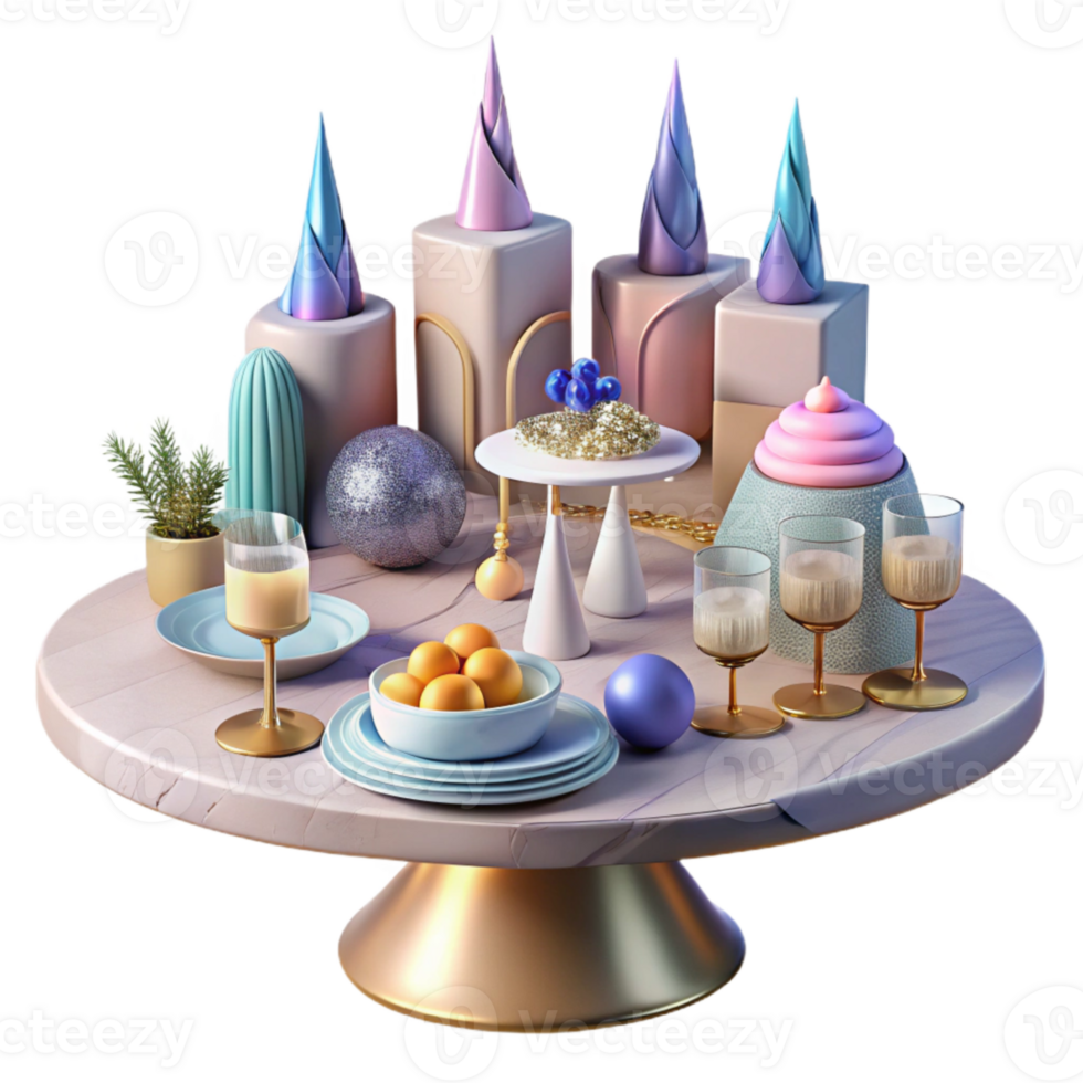 extraordinary vintage Party Table Setting with Food Isolated for Dinner Parties original png