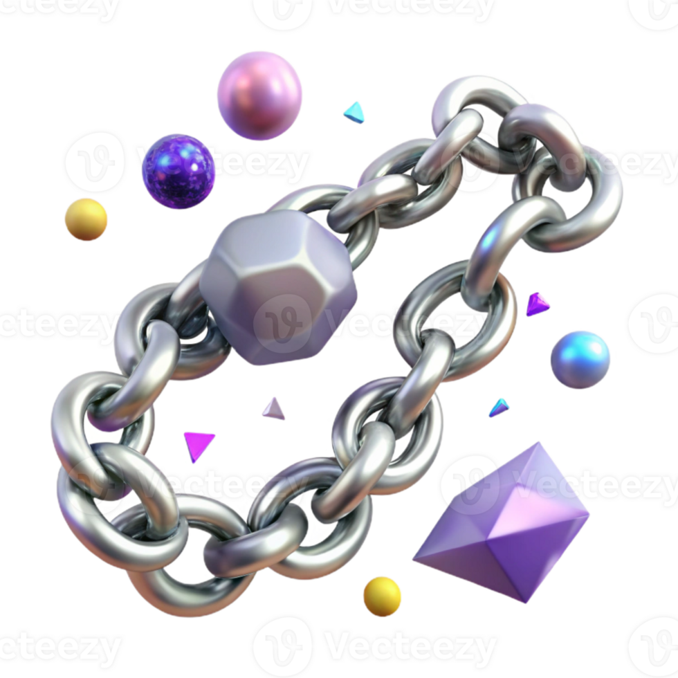 vibrant artistic Platinum Chain Necklace Simple Design Cutout for Minimalist Style premium png