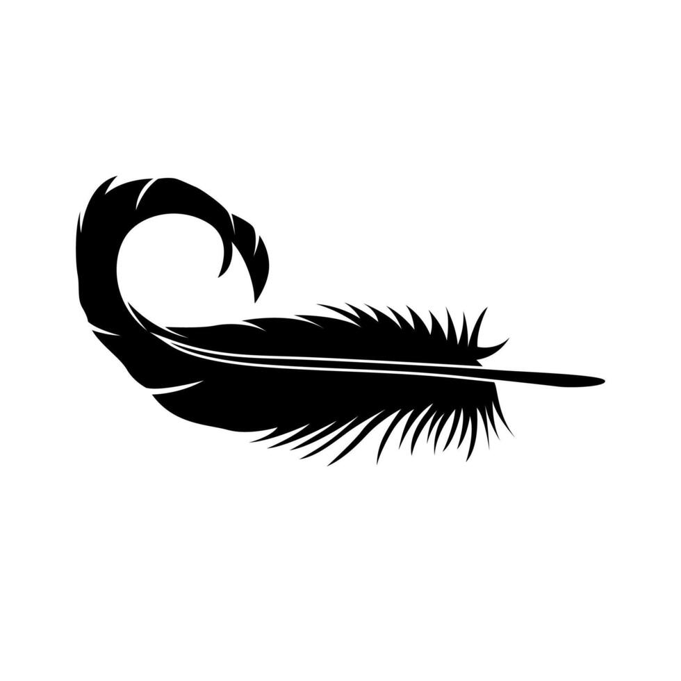 duck tail feather curly hunting illustration logo image t shirt vector