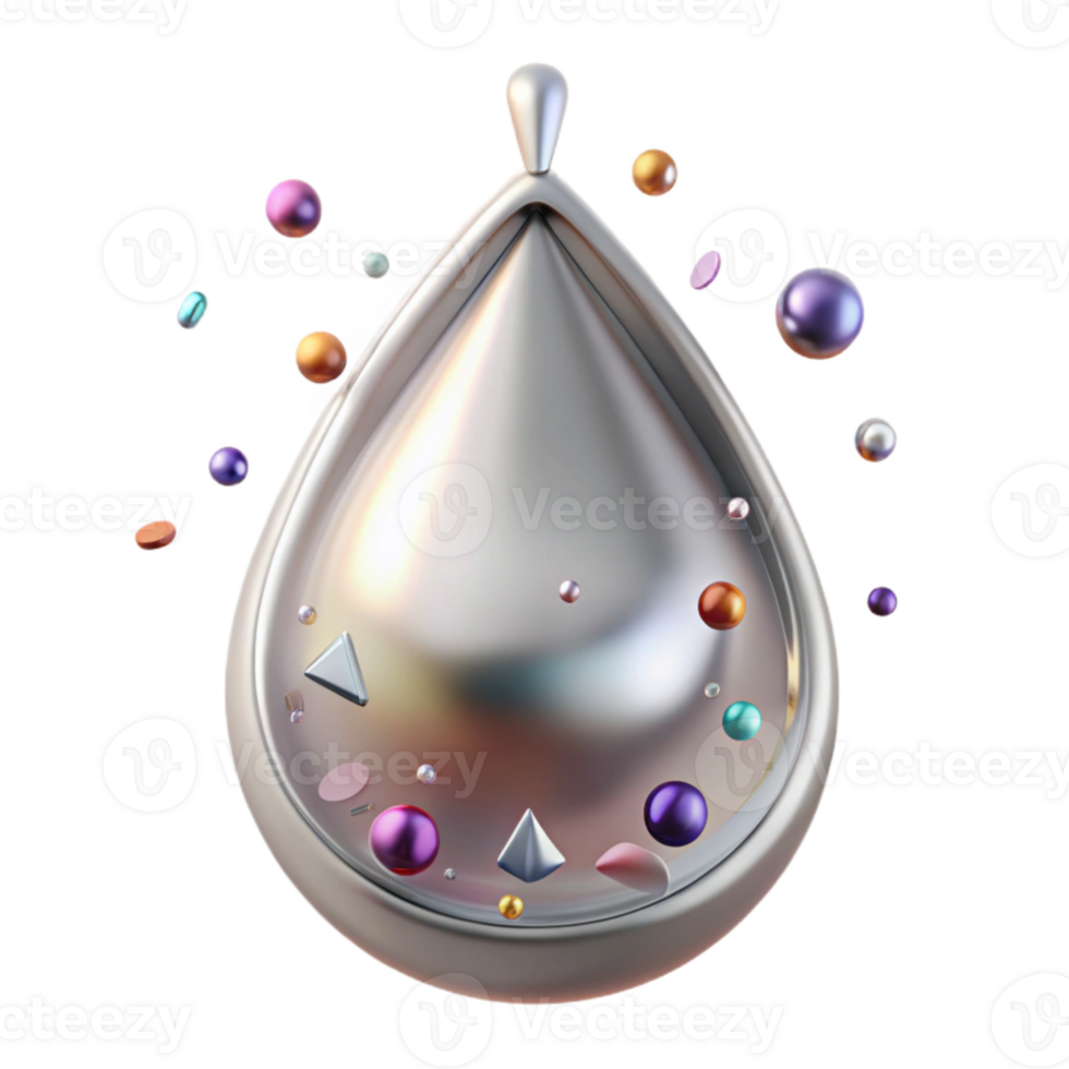 vibrant modern Platinum Pendant Teardrop Shape Transparent for Elegant Jewelry high resolution png