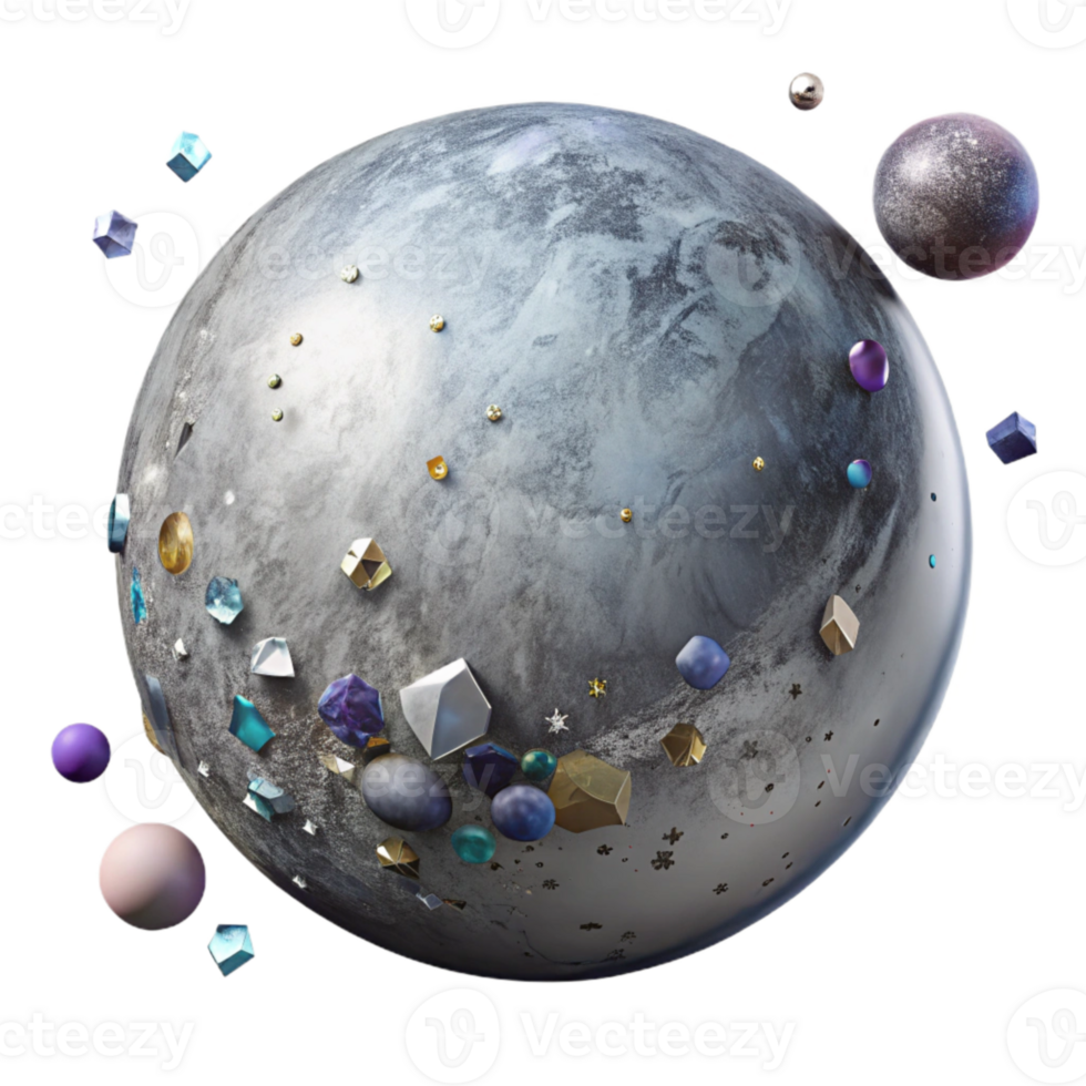 elegant artistic Pluto Dwarf Planet Icy Surface Cutout for Astronomy Education png