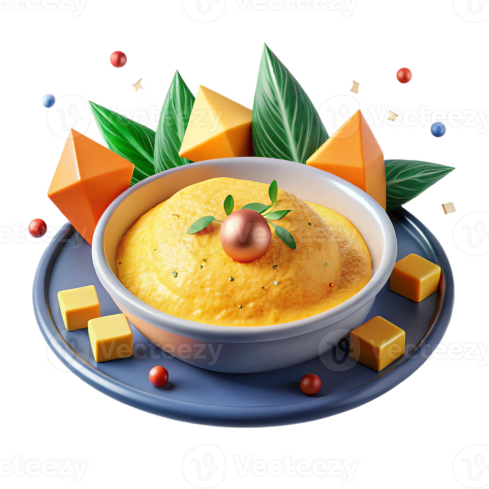elegant artistic Polenta Italian Cuisine Cornmeal Dish Cutout Restaurant Menu authentic png