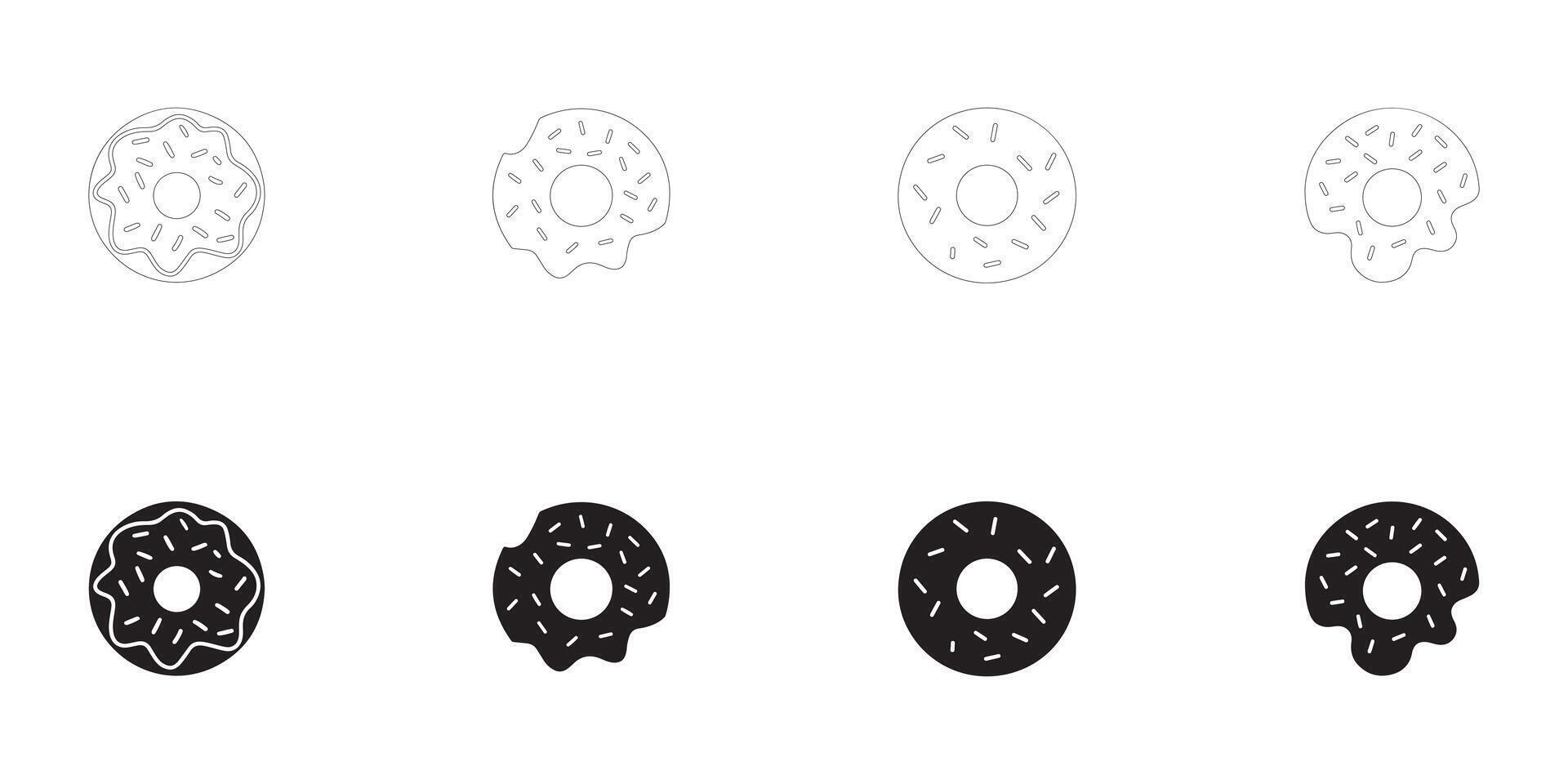 donut icons set. vector