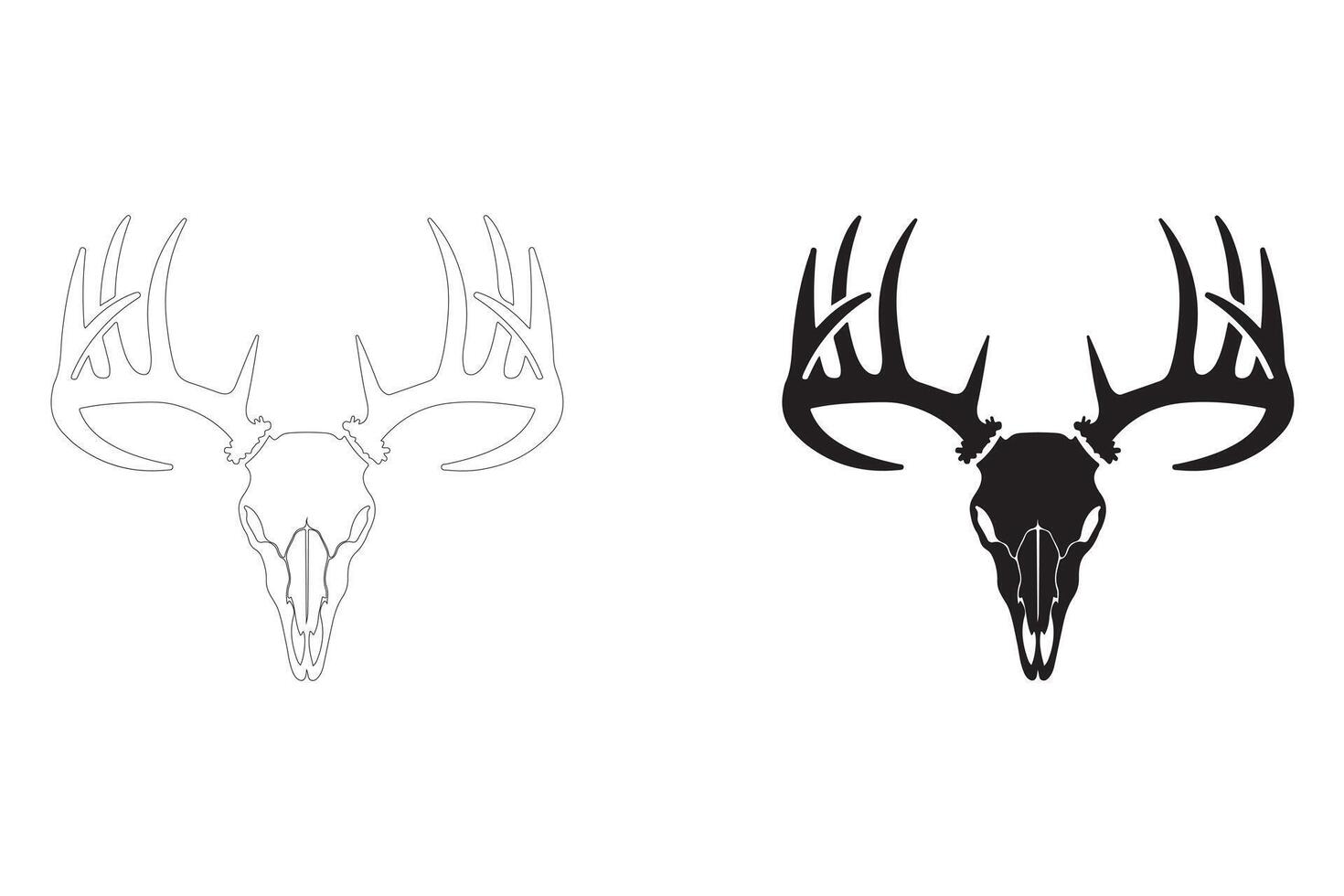 Powerful Deer Skull Symbol in a Sleek and Artistic Style vector