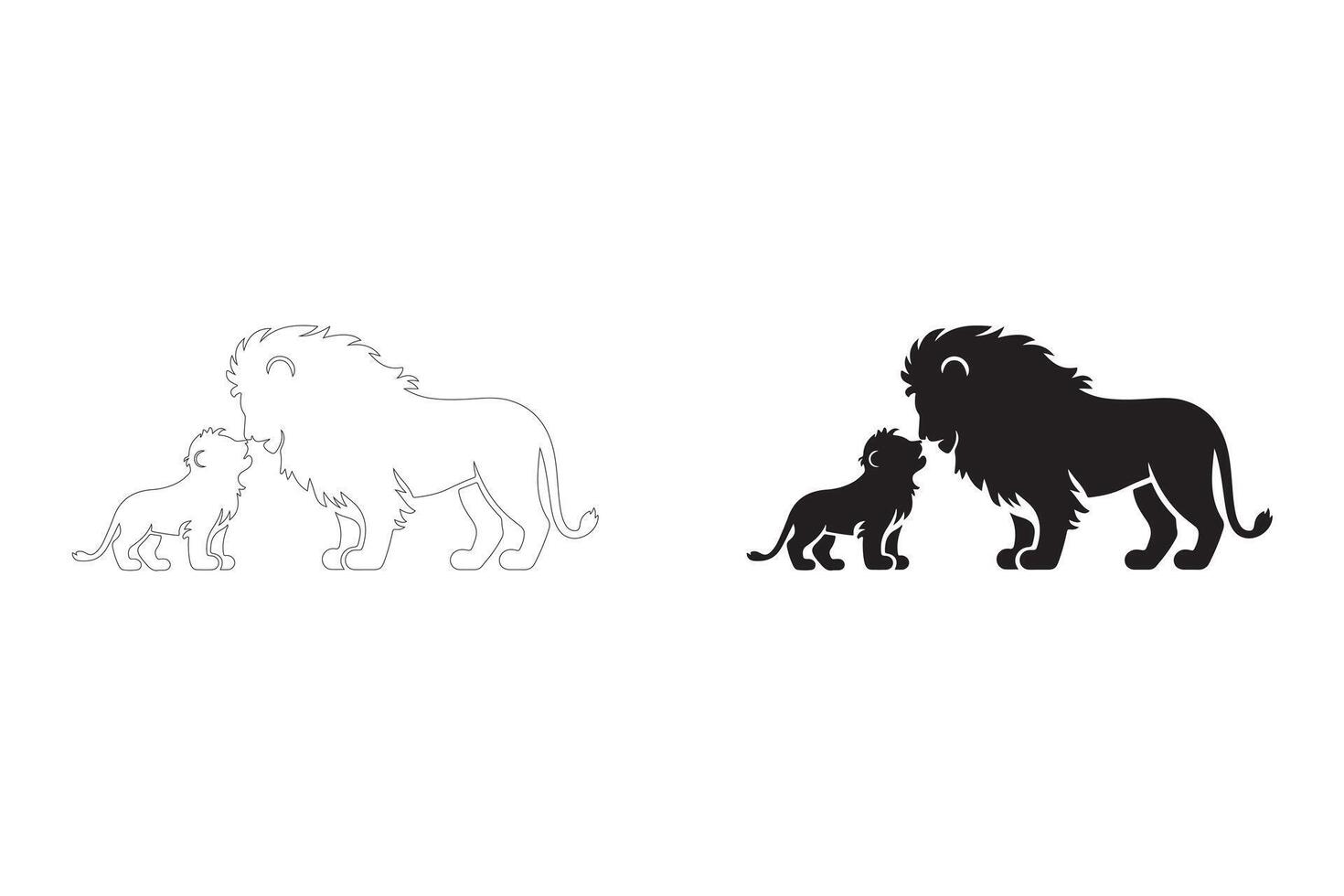 Clean and Striking Lion Pride Silhouettes for Digital and Print Use vector