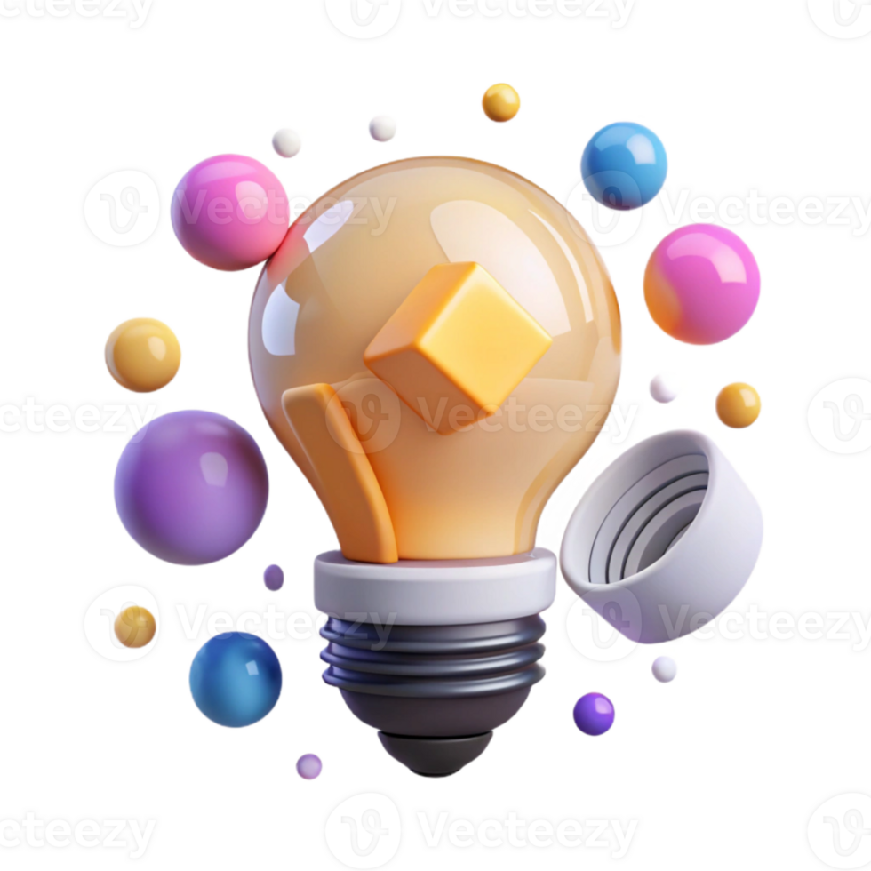 wonderful abstract Pop Art Inspired Light Bulb Idea Symbol Transparent authentic png