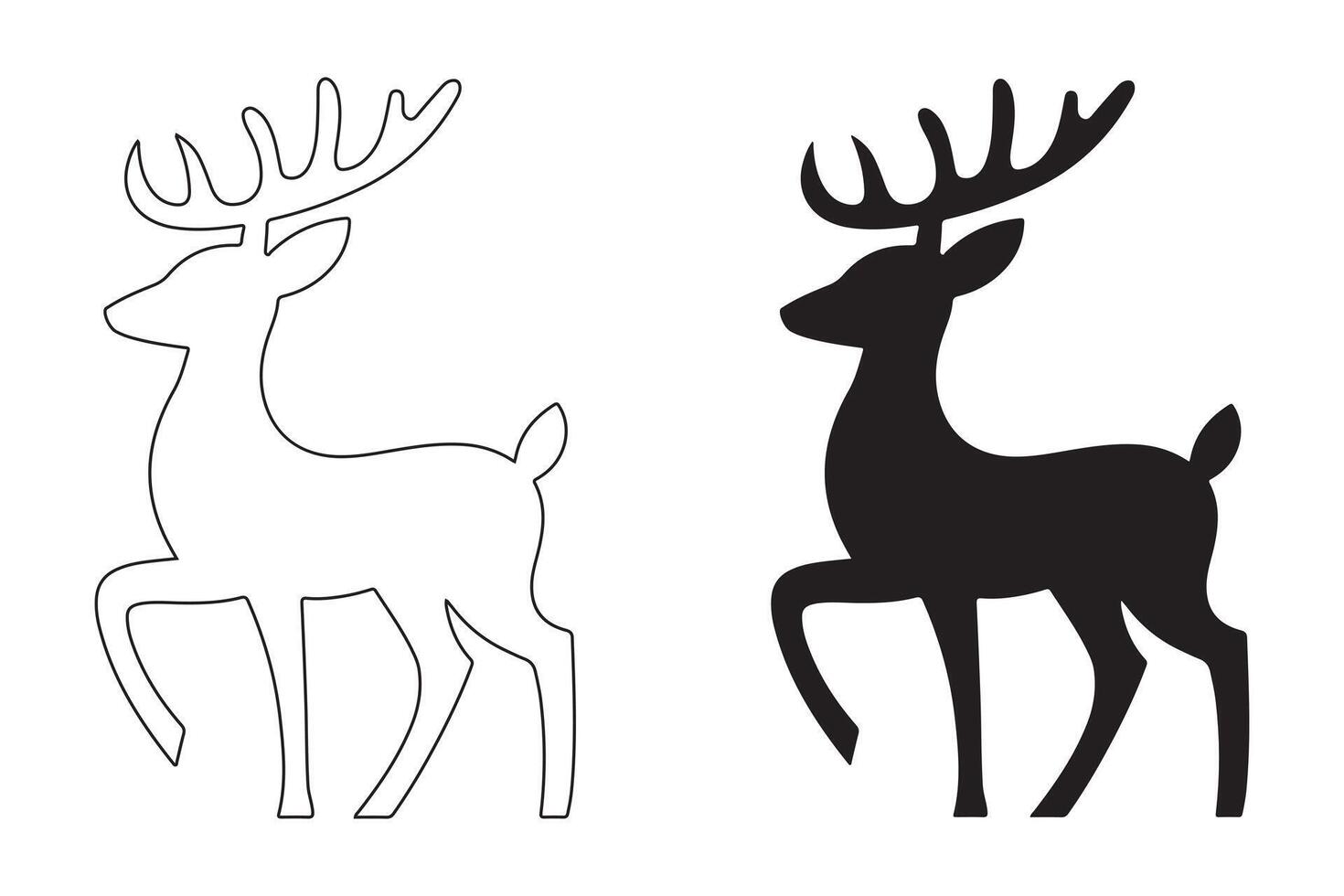 Bold and Simple Deer Illustration for Versatile Use vector