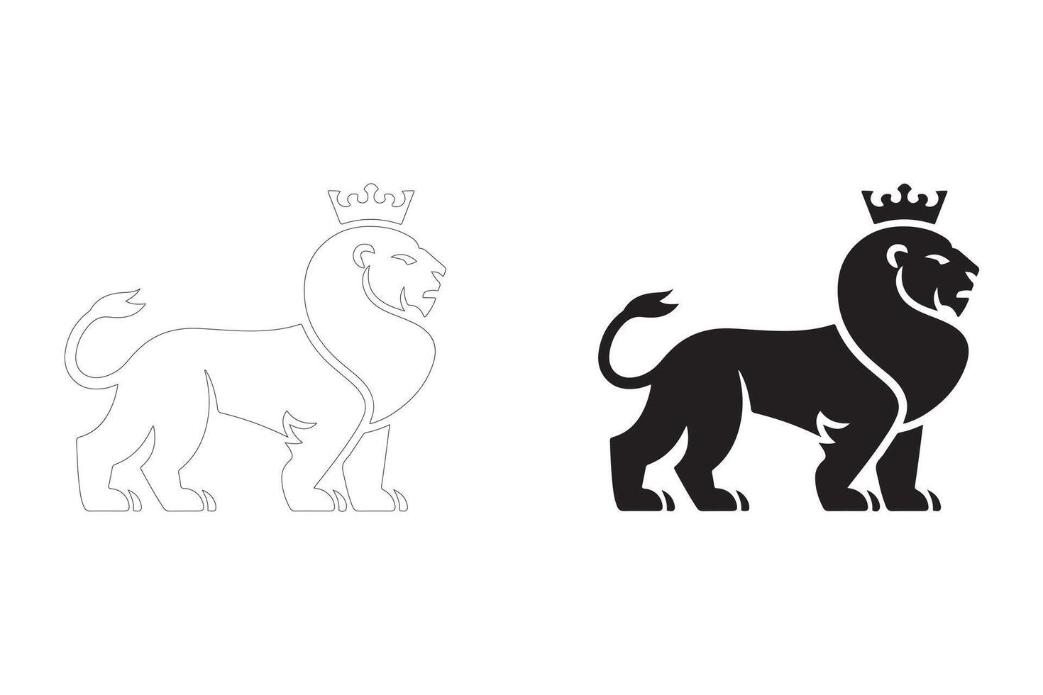 Essential Black and White Lion Logos for Modern Branding vector