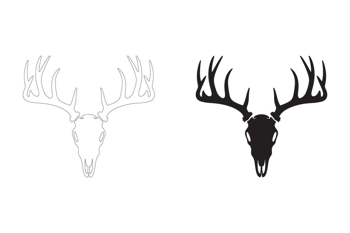 Clean and Striking Antlered Skull Design for Digital and Print Use vector