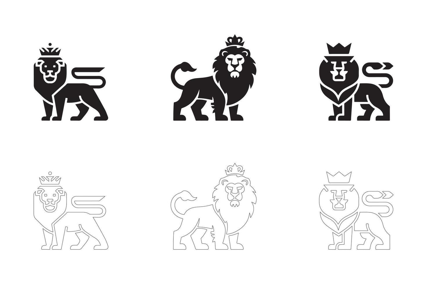 Powerful Lion Logo Designs for Digital and Print Use vector