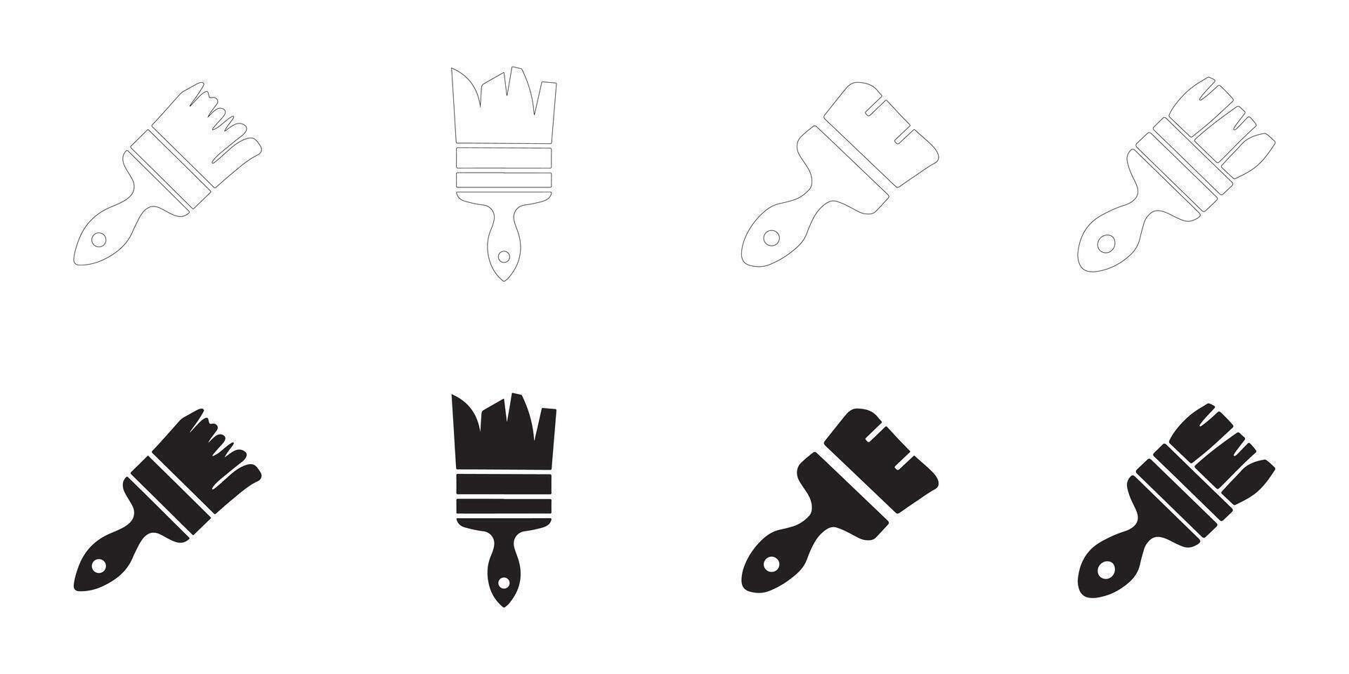 Paintbrush icons set. vector