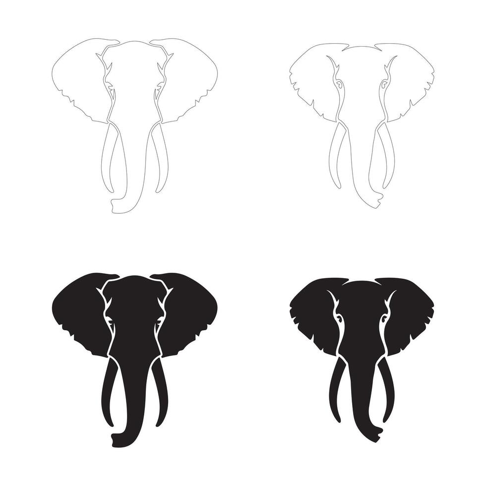 Bold and Elegant Elephant Icons for Digital and Print Use vector