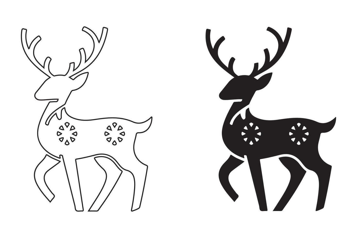 Clean and Striking Deer Silhouettes for Digital and Print Use vector