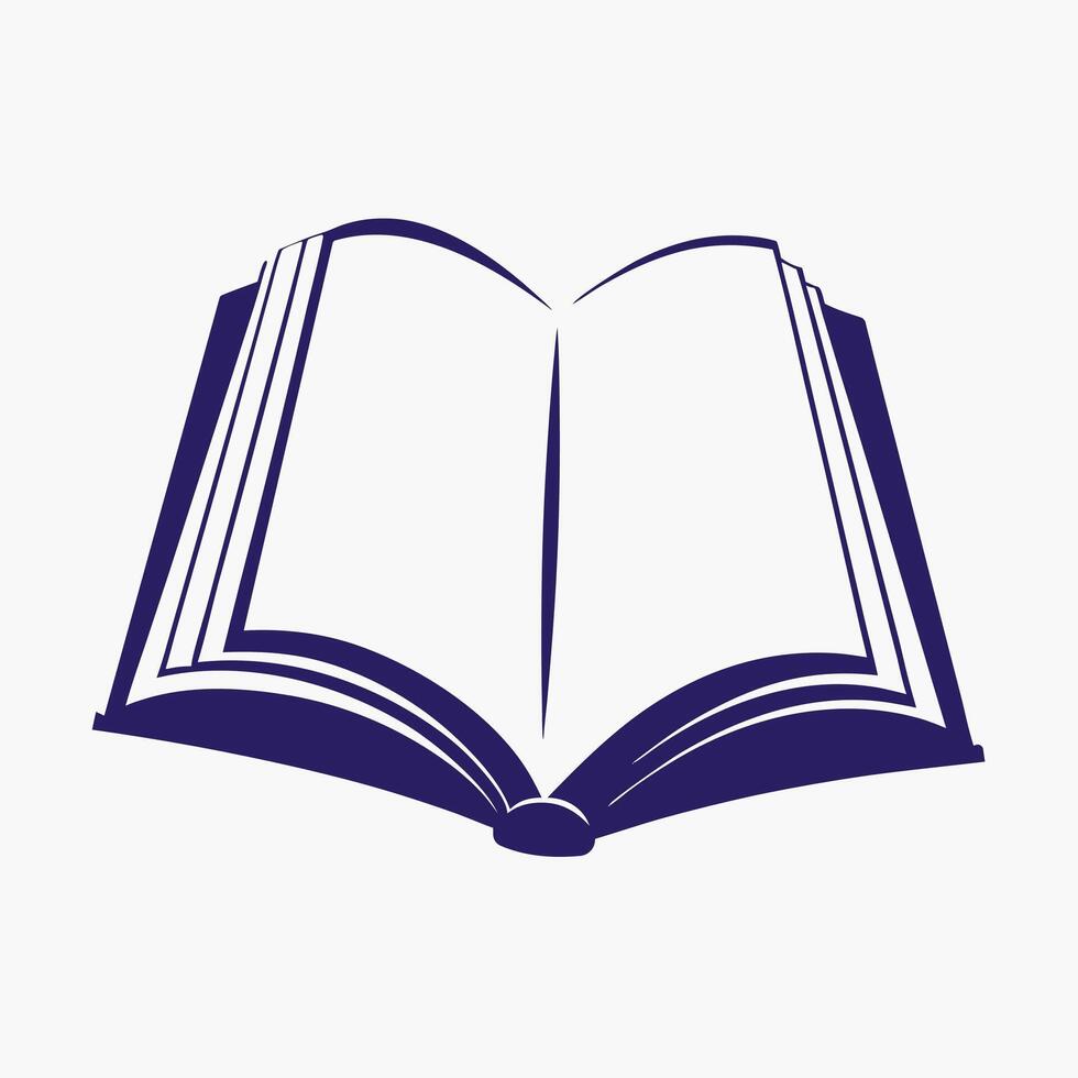 Simple line sketch open book minimalist style. vector