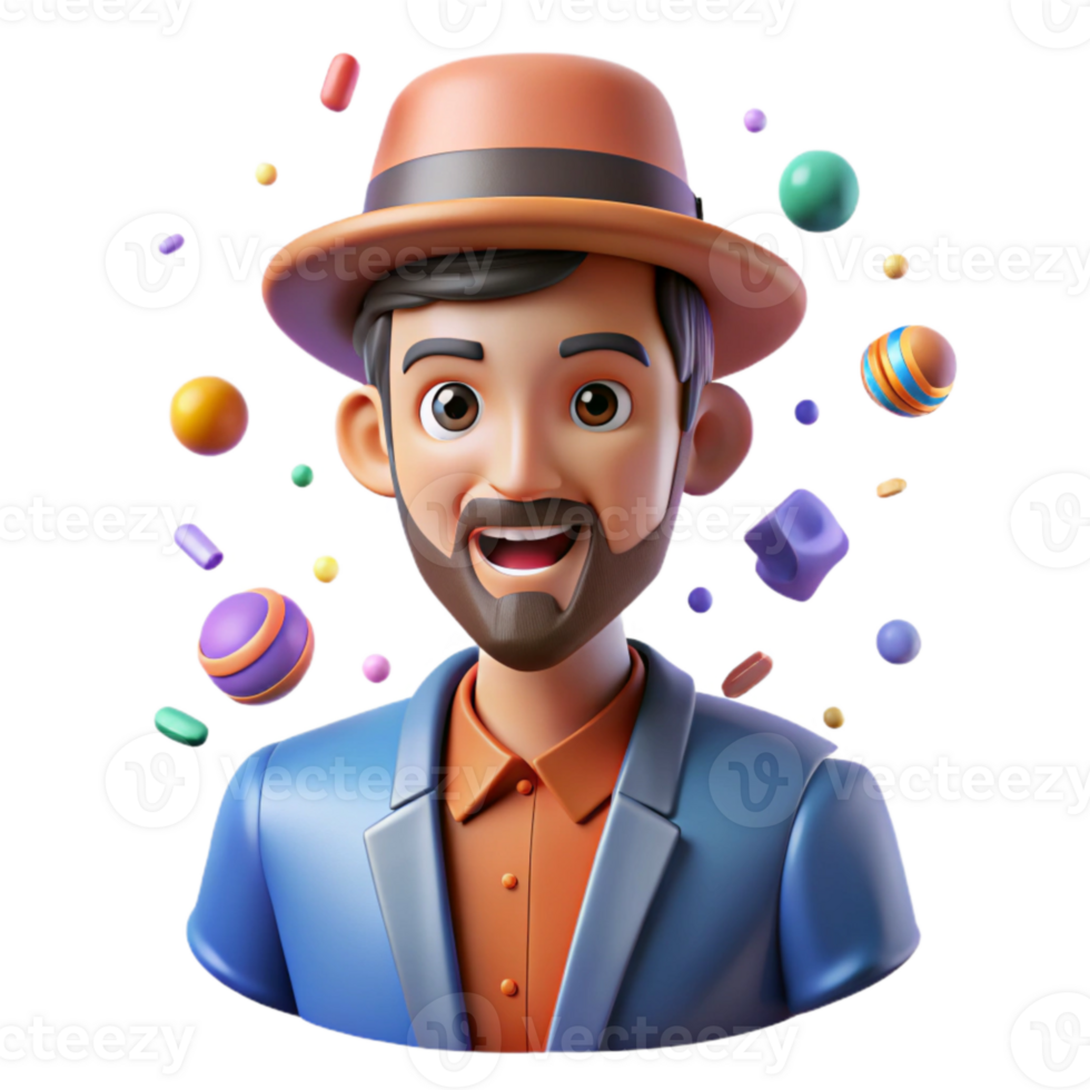 beautiful rustic Pop Art Man with Hat Cutout for Character Design authentic png