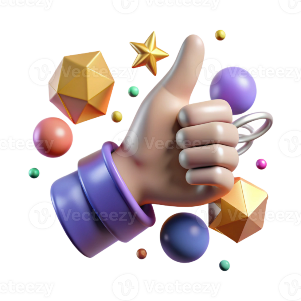 stunning abstract Pop Art Style Hand Giving Thumbs Up Isolated detailed png