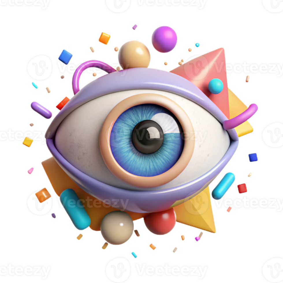 impressive contemporary Pop Art Style Eye Looking Sideways Isolated genuine png