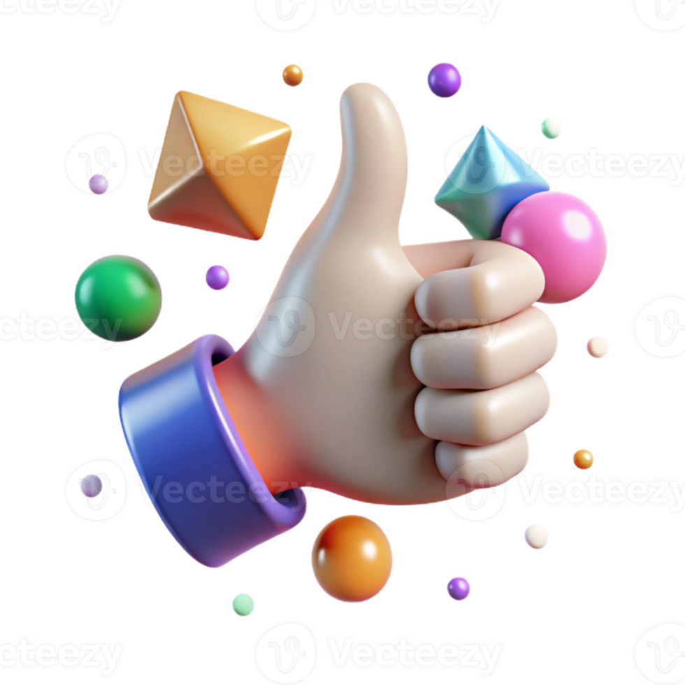 serene abstract Pop Art Style Hand Giving Thumbs Up Isolated genuine png