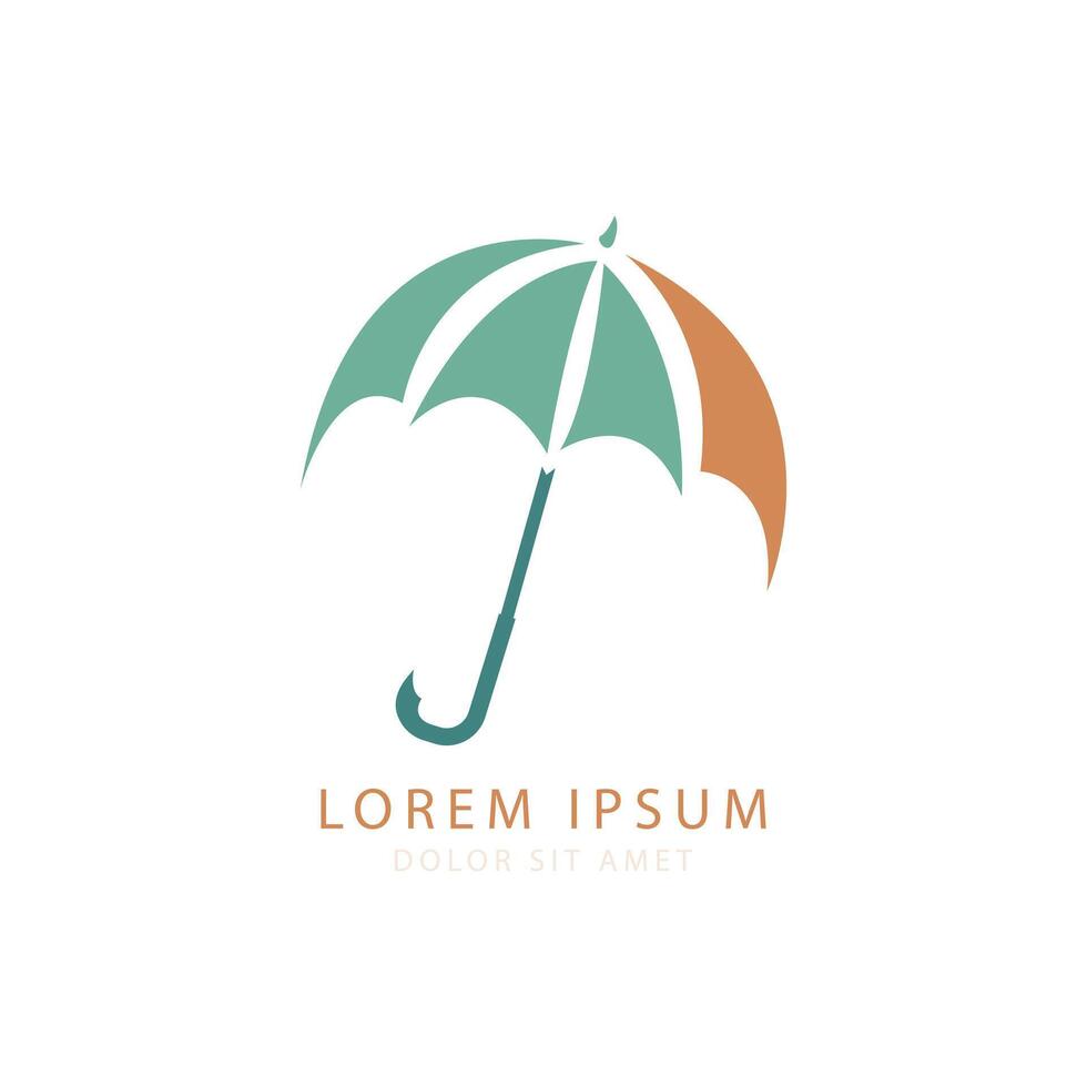 Vividly Colored Illustration of a Segmented Umbrella with Curved Handle Isolated Indoors vector