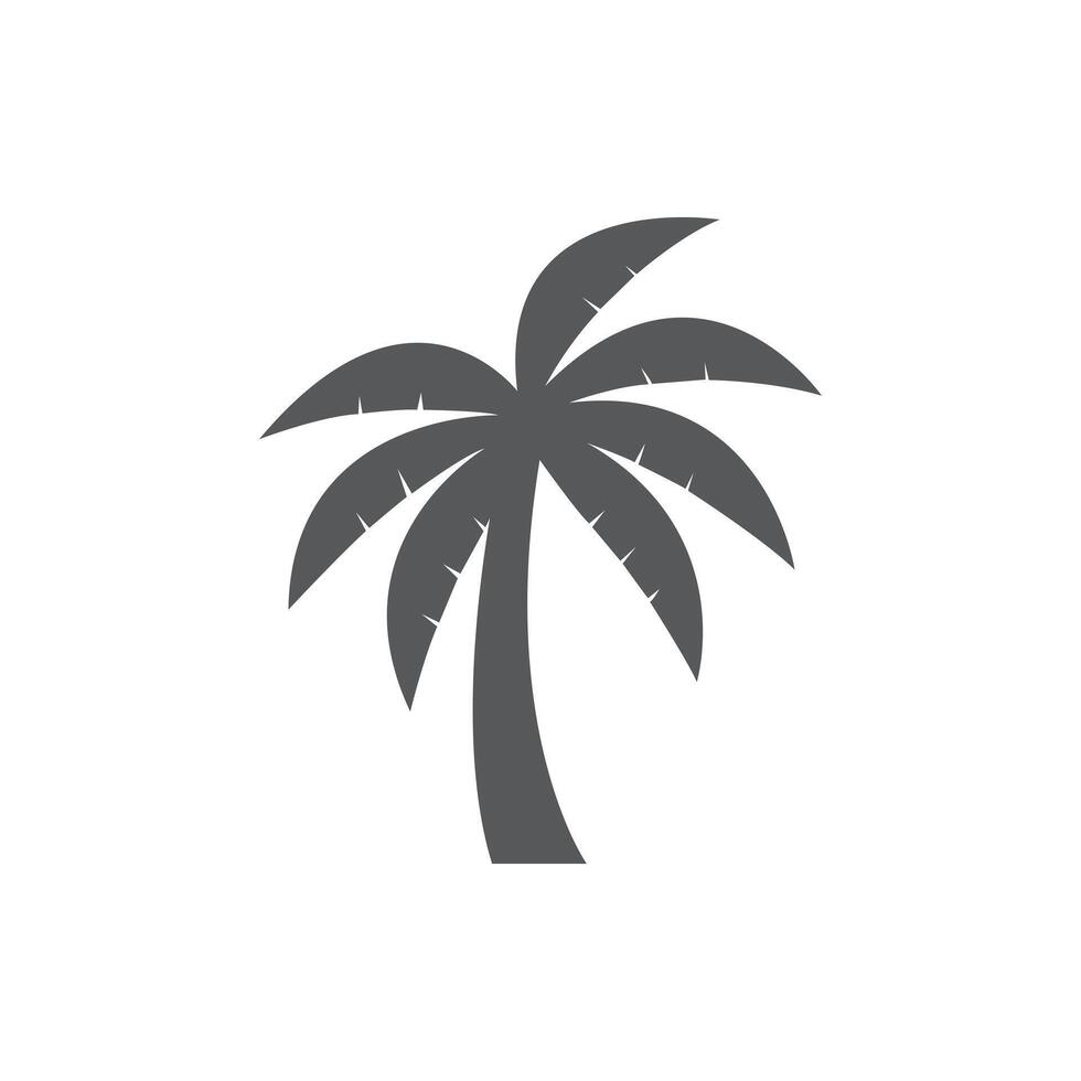 Black and White Palm Tree Illustration - Tropical Silhouette in Minimalistic Style vector