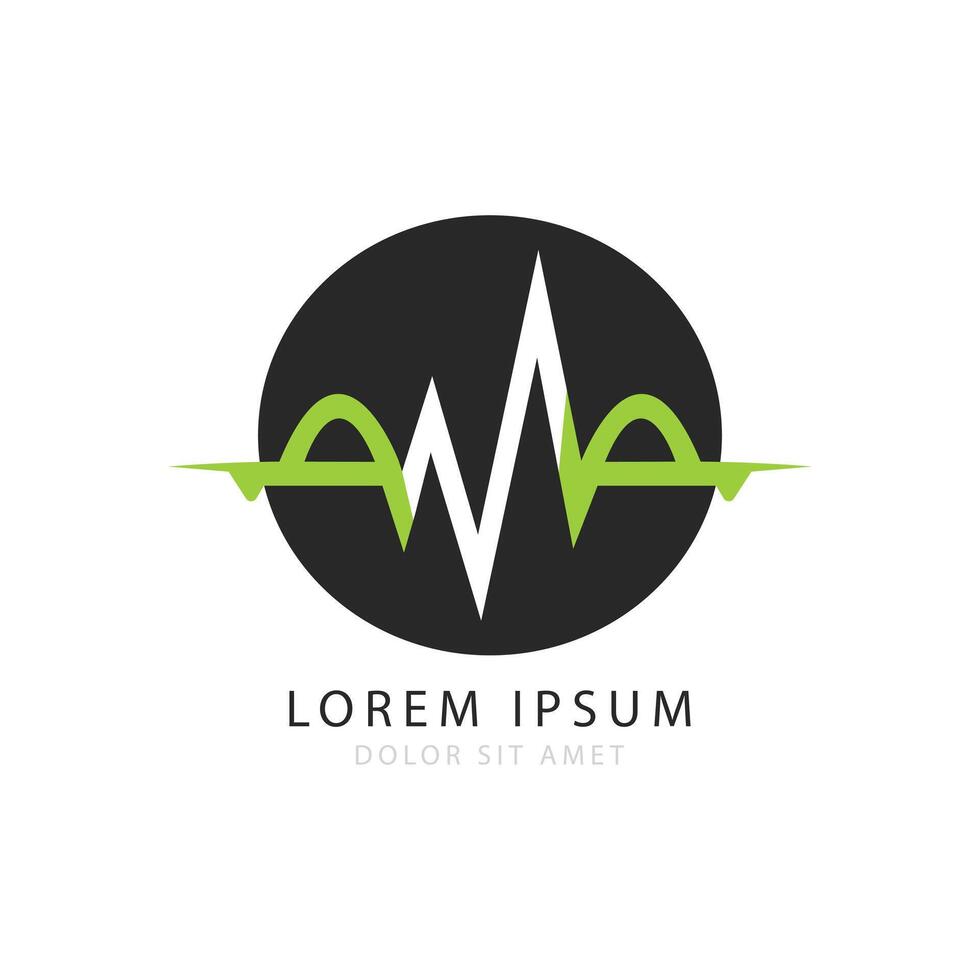 Creative Pulse and Heart Rate Icon Design Featuring Minimalistic Digital Style vector