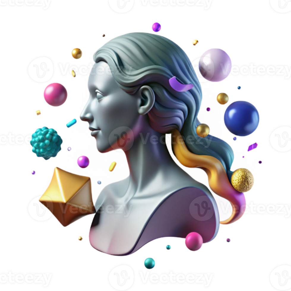 vibrant contemporary Pop Art Woman Profile Silhouette Isolated for Projects authentic png