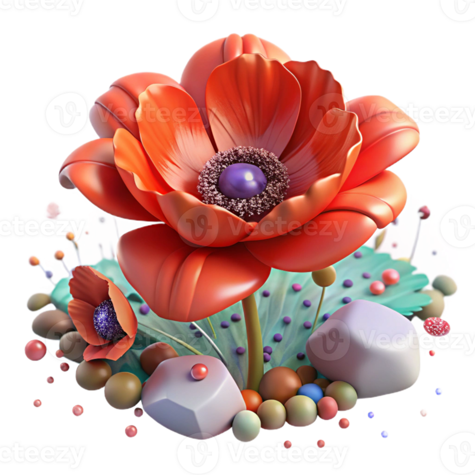 magnificent classic Poppy Red Flower Texture Field of Flowers Isolated high quality png