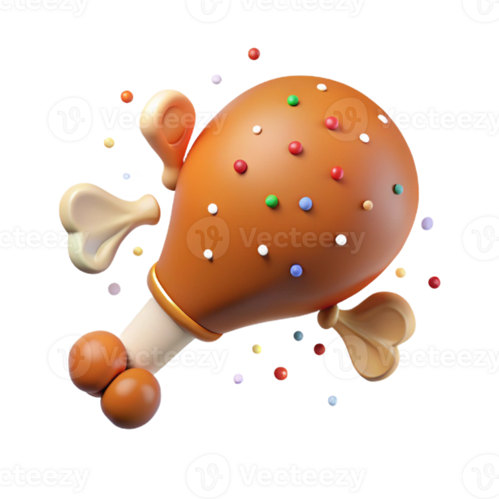 elegant minimalist Poultry Chicken Leg Cutout for Restaurant Menus detailed png