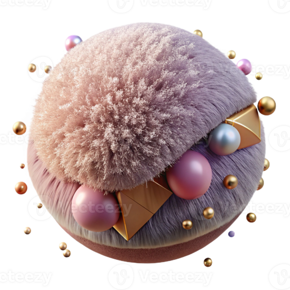 magnificent creative Powder Puff Velvety Texture Isolated for Makeup Application detailed png