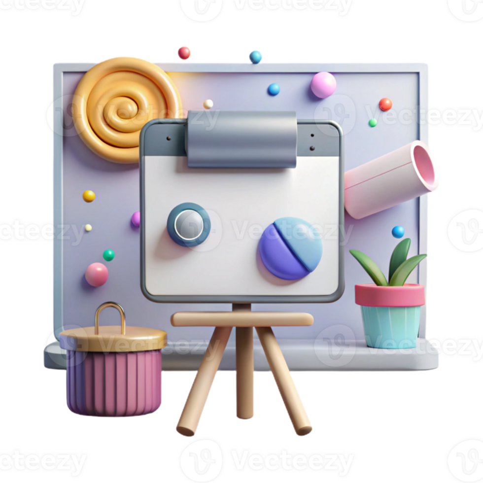 vibrant vintage Projector Screen Presentation Display Isolated for Conference Room Setup png