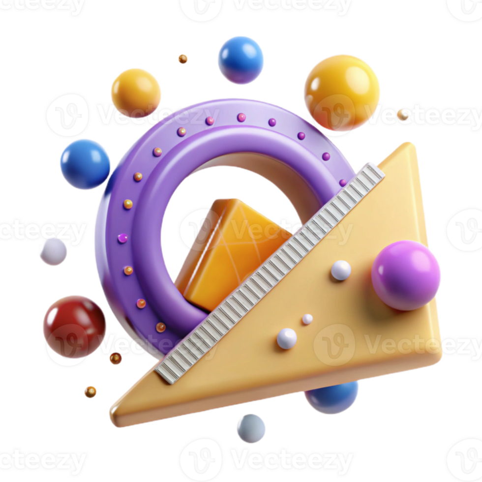 elegant rustic Protractor Geometry Tool Cutout for Math Illustrations high resolution png